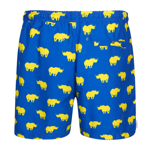 Rhino Blue and Yellow Swim Shorts