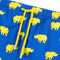 Blue and yellow rhino mens swim trunks