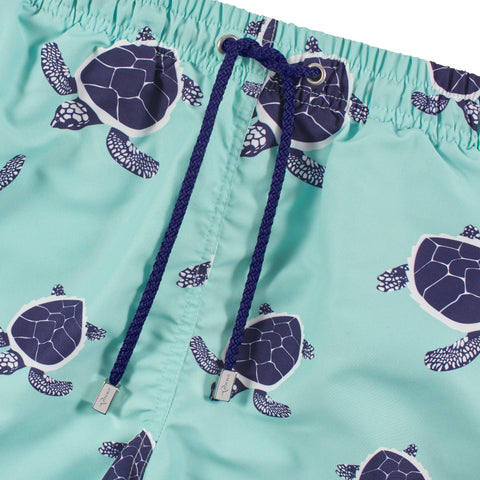 Turtle Mint & Navy Swim Shorts