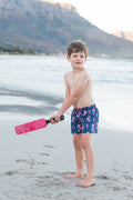 Boys Seahorse Aegean Blue & Pink Swim Shorts