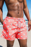 French Bulldog Coral and Pale Blue Swim Shorts