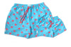 Sky Blue and Pink Matching Dachshund swim shorts