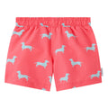 Coral dachshund boys swim shorts trunks kids swimwear