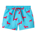 Blue dachshund toddler swim shorts trunks